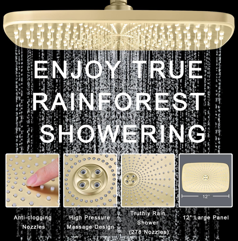 High Pressure Rain Shower Head: Upgrade Shower Heads with Handheld Spray Combo w2