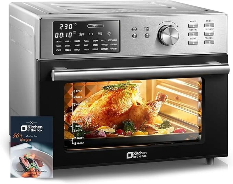 32QT Air Fryer Oven 21-in-1 Convection Rotisserie 1800W Silver7