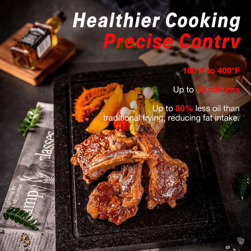 Black 6QT 12-in-1 Air Fryer Roast Reheat Dehydrate Bake Steam 400F2