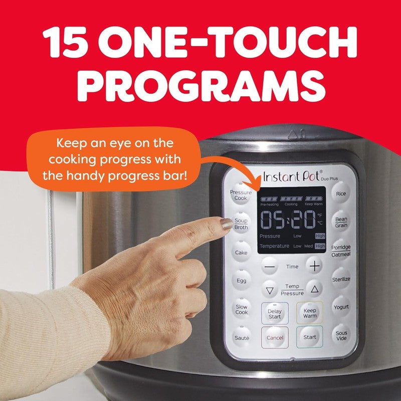 Duo Plus 9 in 1 Multicooker – Pressure Cooker, Slow Cook, Rice Maker, Steamer & 4