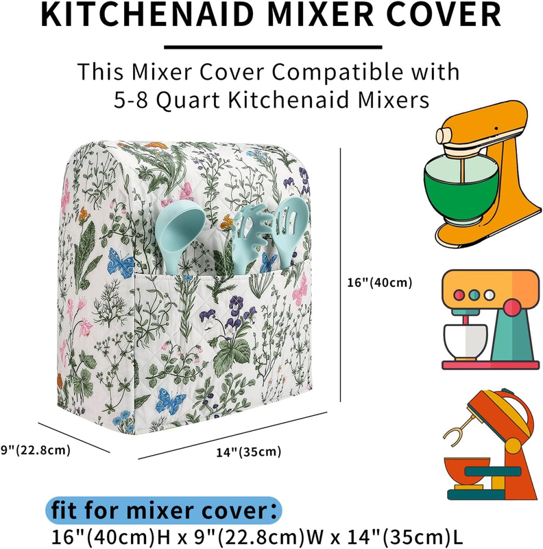 Floral Stand Mixer Cover Fits KitchenAid 5 8 Qt Spring Kitchen Decor1