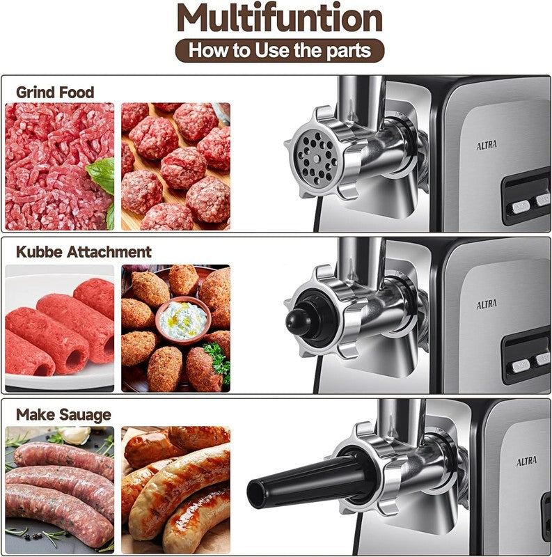 Meat Grinder, Sausage Stuffer, [2800W Max] Electric Meat Mincer with Stainless S2