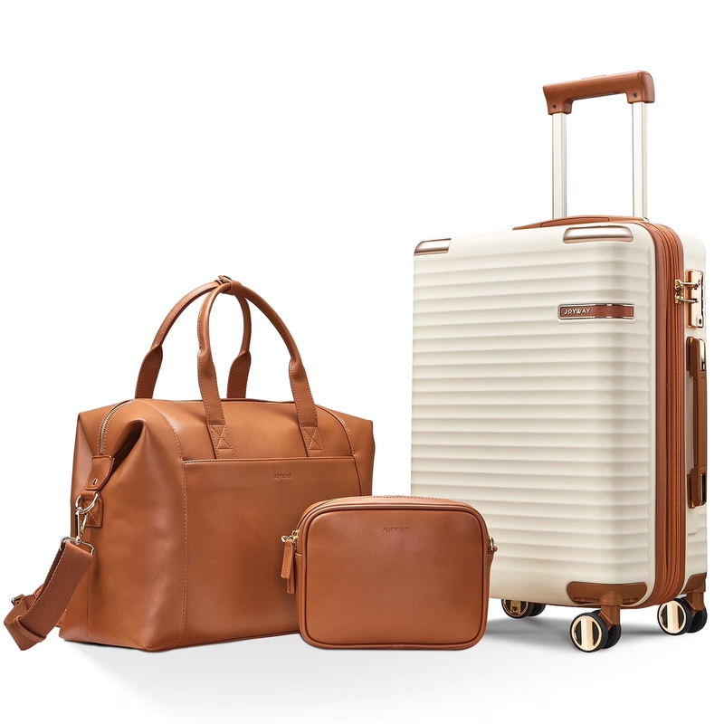3 Piece Carry On Luggage Set with Swivel TSA Lock and Leather Carry Bag10