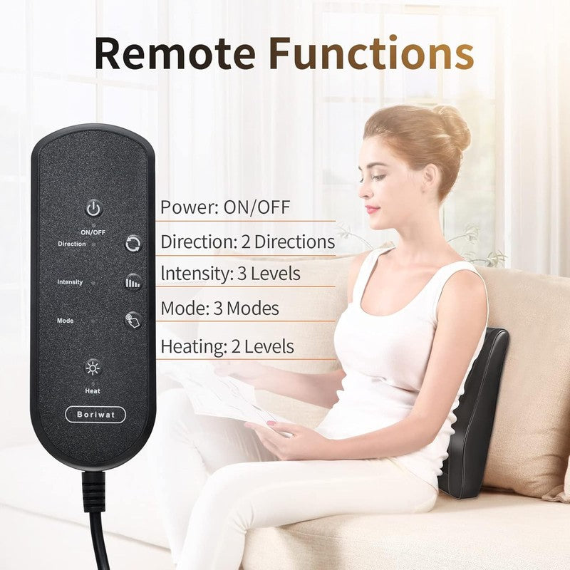 Back Massager with Heat, 3D Kneading Massage Pillow for Back, Neck, Shoulder, Le4