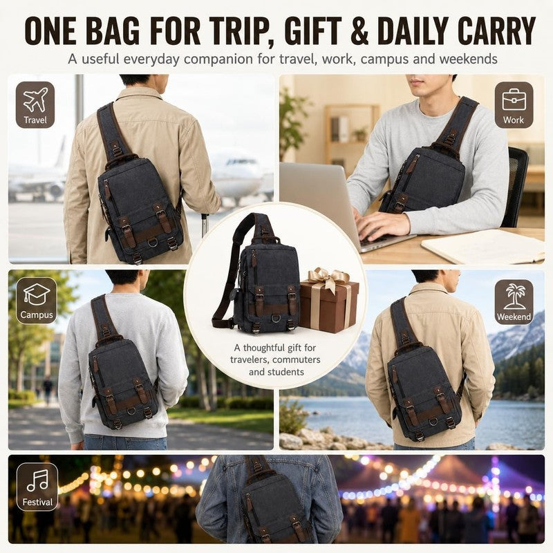 Retro Canvas Messenger Bag Unisex Crossbody Sling Shoulder Travel Work Daily1