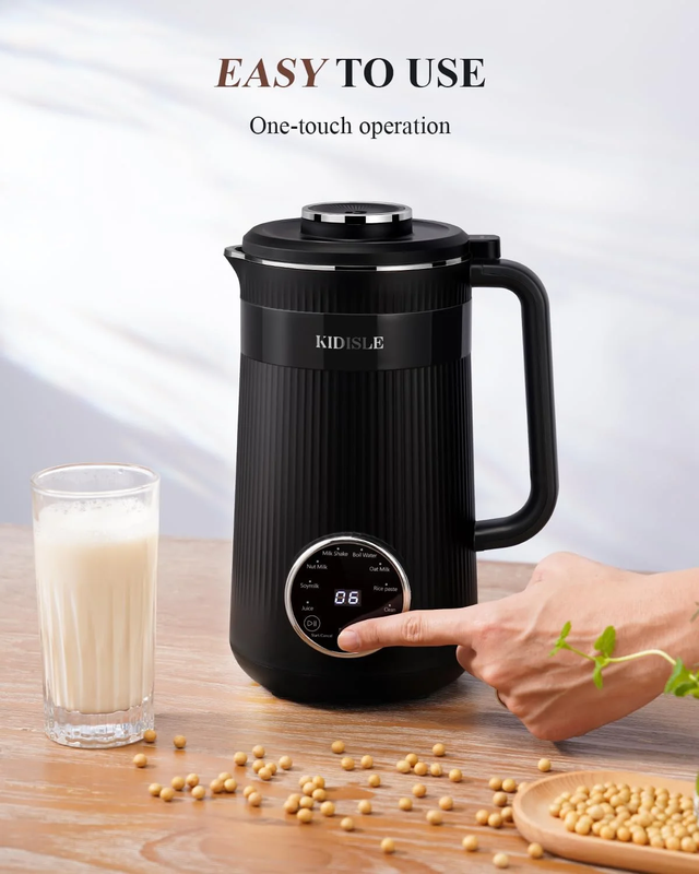32oz Automatic Soy & Plant Milk Maker, Almond, Oat, Coconut, Non Dairy, Black3