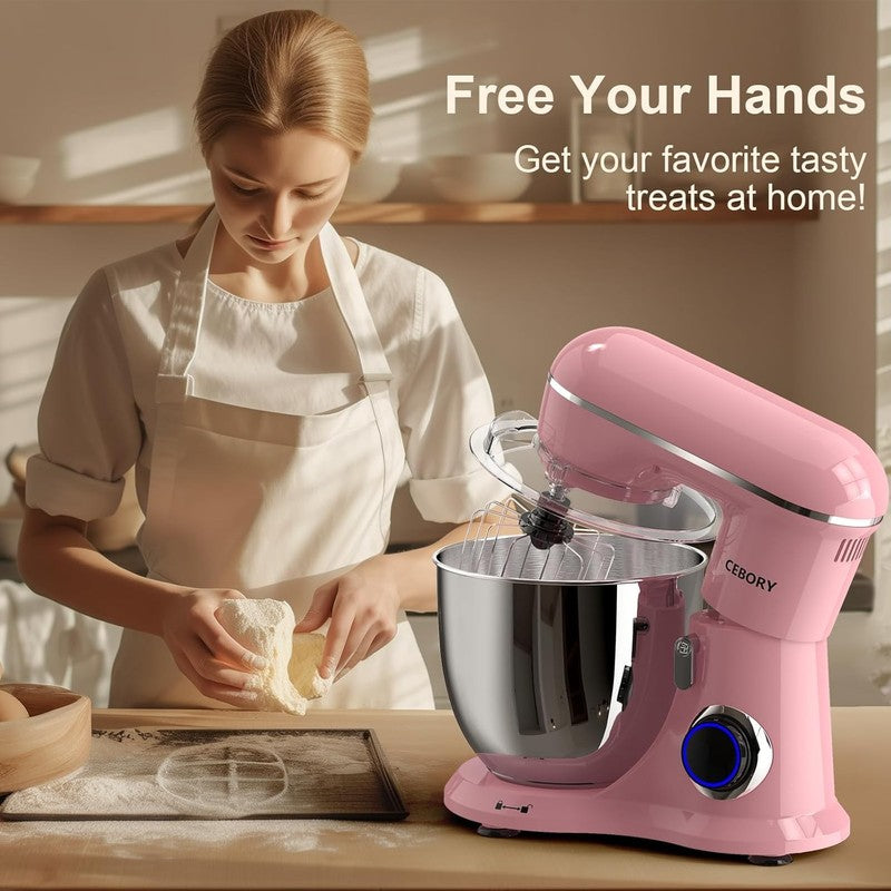 3-in-1 Stand Mixer 6.5QT 660W 10-Speed w/ Dough Hook Whisk Beater5