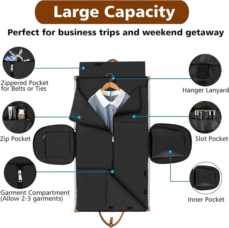 2in1 Garment Duffle Bag Shoe Compartment 4Pc Set Travel Carry On2