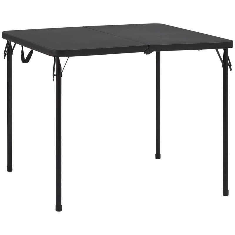 5 Piece Resin Card Folding Table and Four Folding Chairs Set, Black7