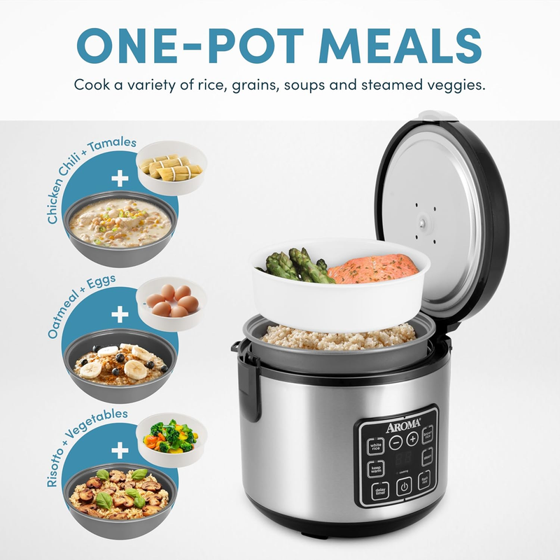 ARC 914SBD 4 Cup Digital Rice Cooker 2Qt Steamer Multi Cooker Stainless1