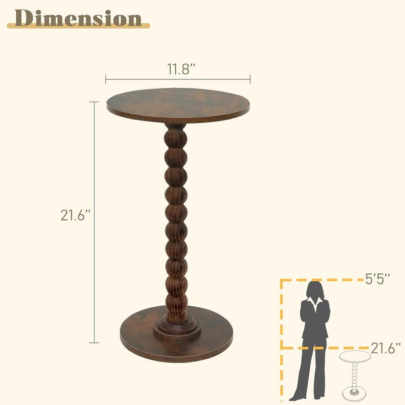 Round Side Table, Small Drink Table for Small Spaces, Modern Accent Nightstand w2