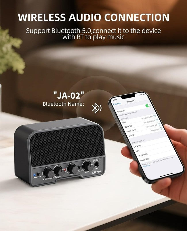 Portable 5W Mini Guitar Amp Rechargeable Electric Practice Amplifier Black3