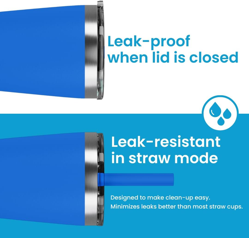 Kids 8oz Stainless Steel Tumbler Cup BPA Free Straw Smoothie Cup Blue3