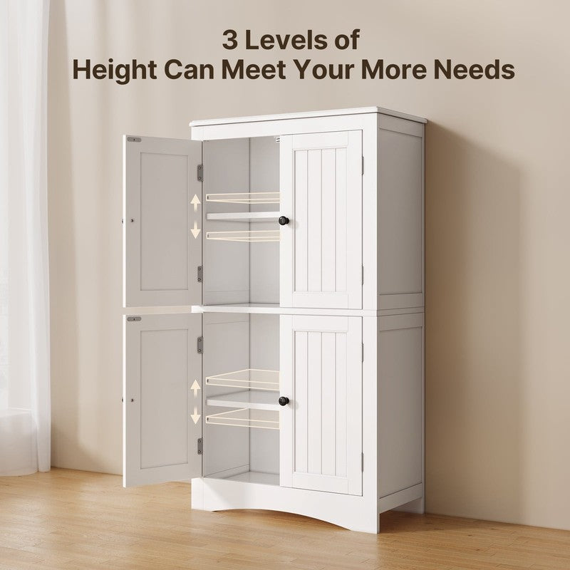 43" Floor Cabinet – Bathroom & Kitchen Storage with Adjustable Shelves & 4 Magne2