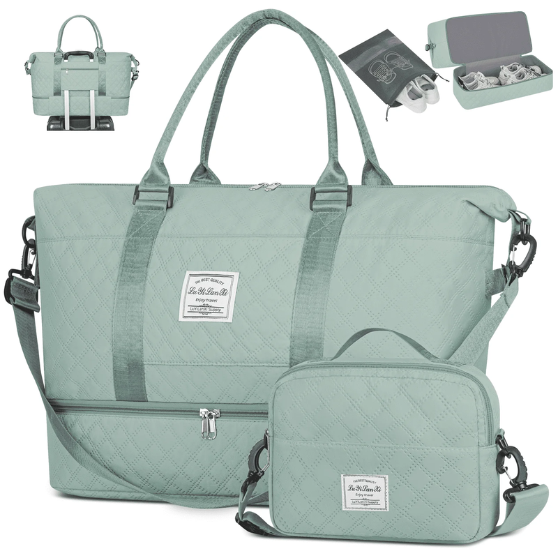Weekender Bags for Women, Travel Duffel Bags with Shoe Compartment, Personal Ite0