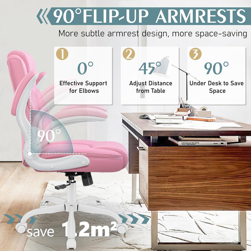 PU Leather Office Chair Ergonomic Swivel Desk Gaming Chair Wheels3