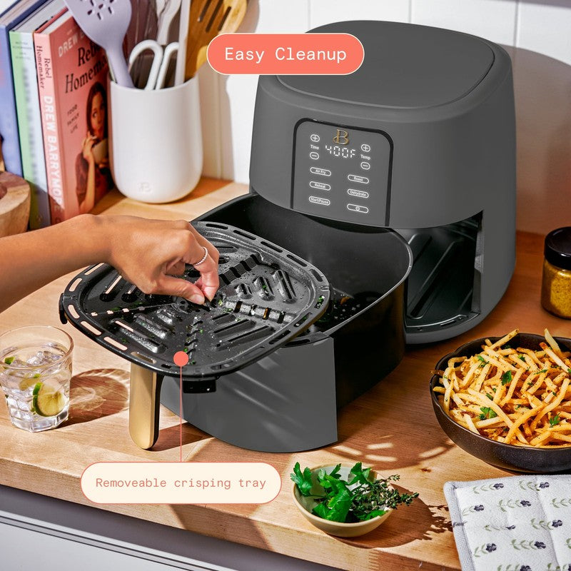 6 Qt Air Fryer w/ Turbocrisp Technology Evergood Ceramic Nonstick Oyster Grey9