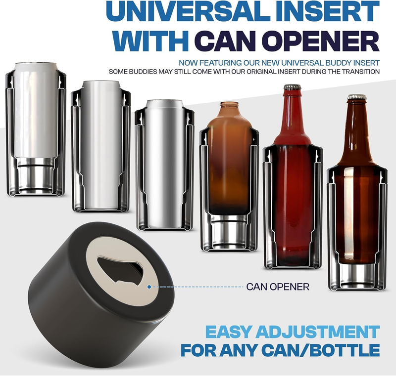 Universal Can Cooler Stainless Steel Fits 12oz 16oz Slim Cans Bottles4