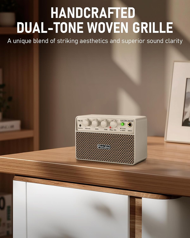 FBA-10 Mini Guitar Amp, 10W Electric Amplifier USB-C Rechargeable Portable White7