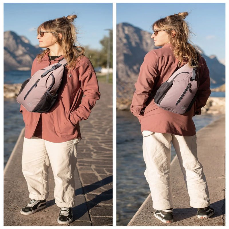 Unisex Hiking Travel Nylon Sling Bag Cross Body Shoulder Chest Bag,Pink3