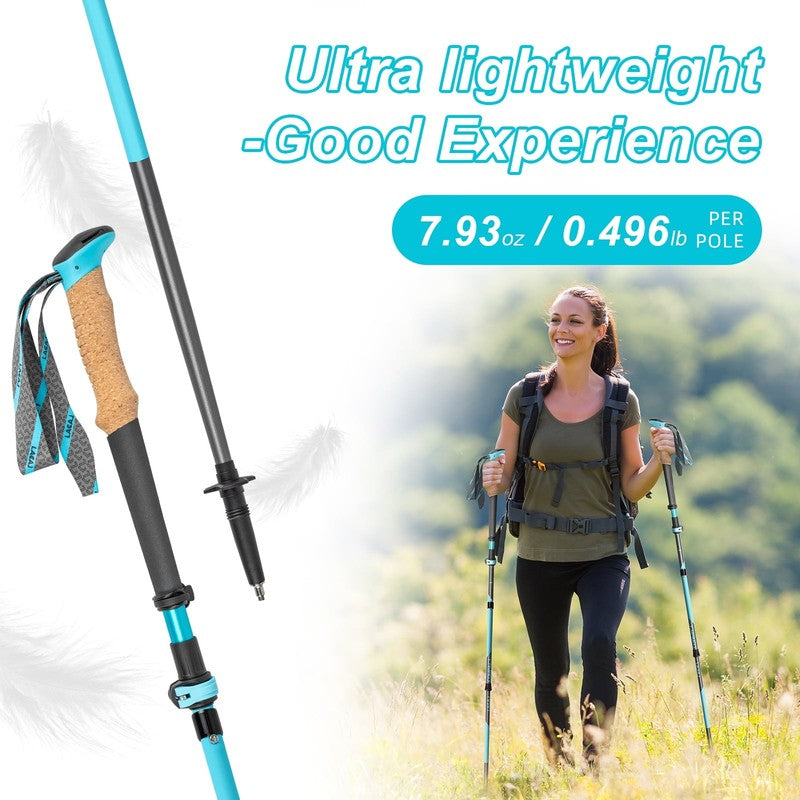 Trekking Poles, Collapsible Hiking Poles,Lightweight and Compact Walking Sticks 3