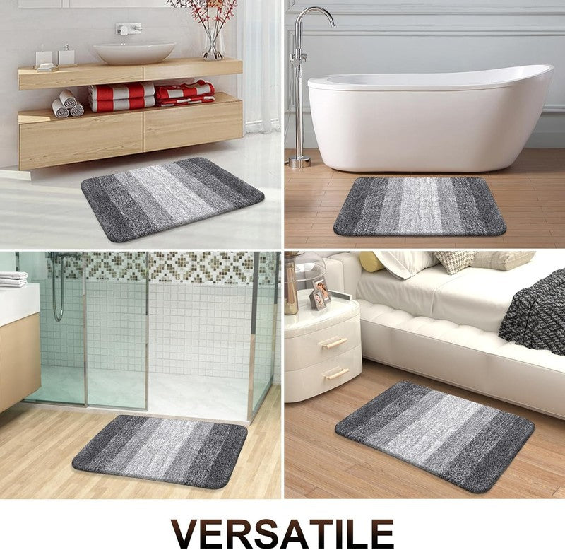 Soft Microfiber Bath Rug 30x20 - Absorbent, Quick Dry, Rubber Backing, Grey6