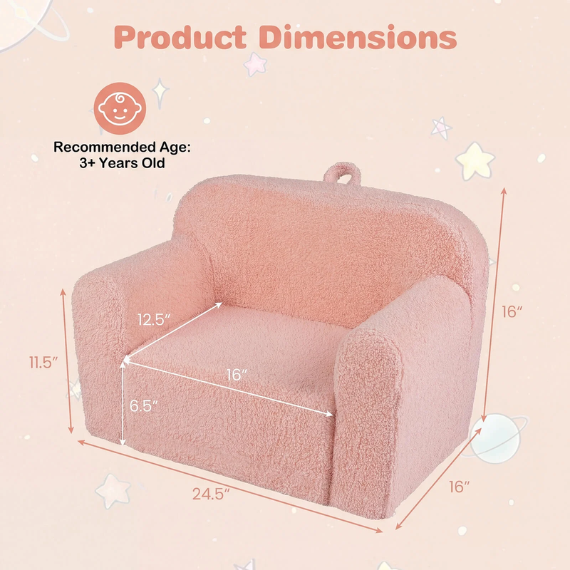 Kids Couch Portable Toddler Sofa with Handle Anti Slip Base Removable Comfy Chai2