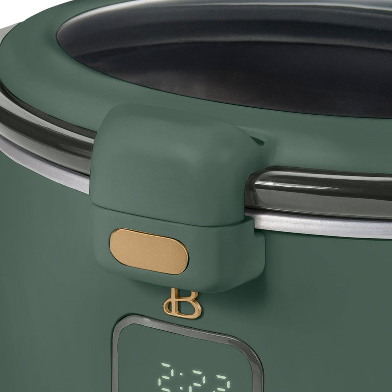4 Qt Digital Slow Cooker with Hinged Locking Lid, Thyme Green by Drew Barrymore8