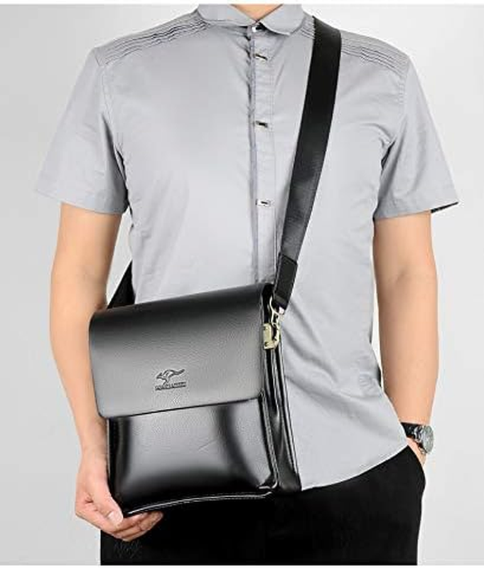 Mens Leather Crossbody Messenger Bag Shoulder Travel Work Business Purse1