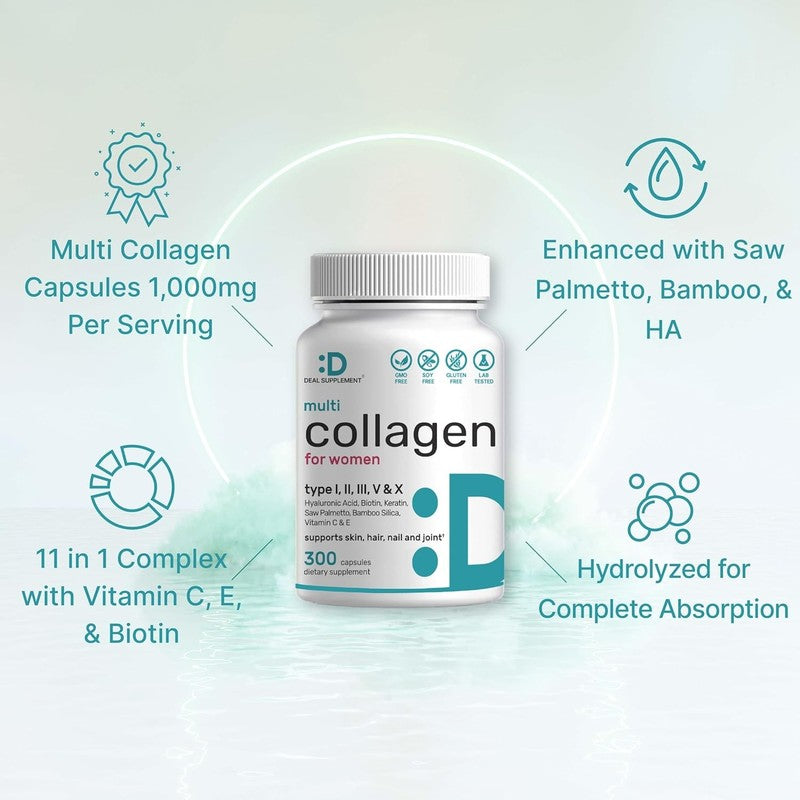 Hydrolyzed Collagen Peptides – 11 in 1 Formula with Biotin, 300 Capsules3