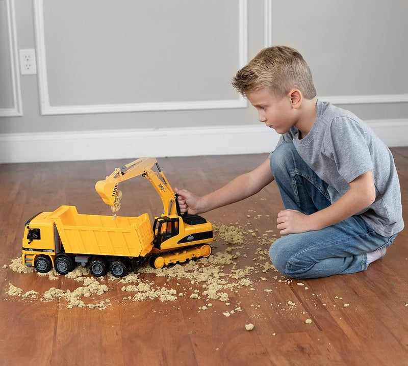 Construction Toy Set Excavator Dump Truck Bulldozer Digger Kids Vehicles5