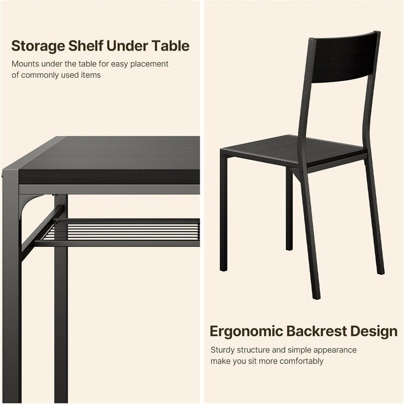Dining Table Set for 2, 3 Piece Kitchen Table with 2 Chairs for Small Space, Apa4