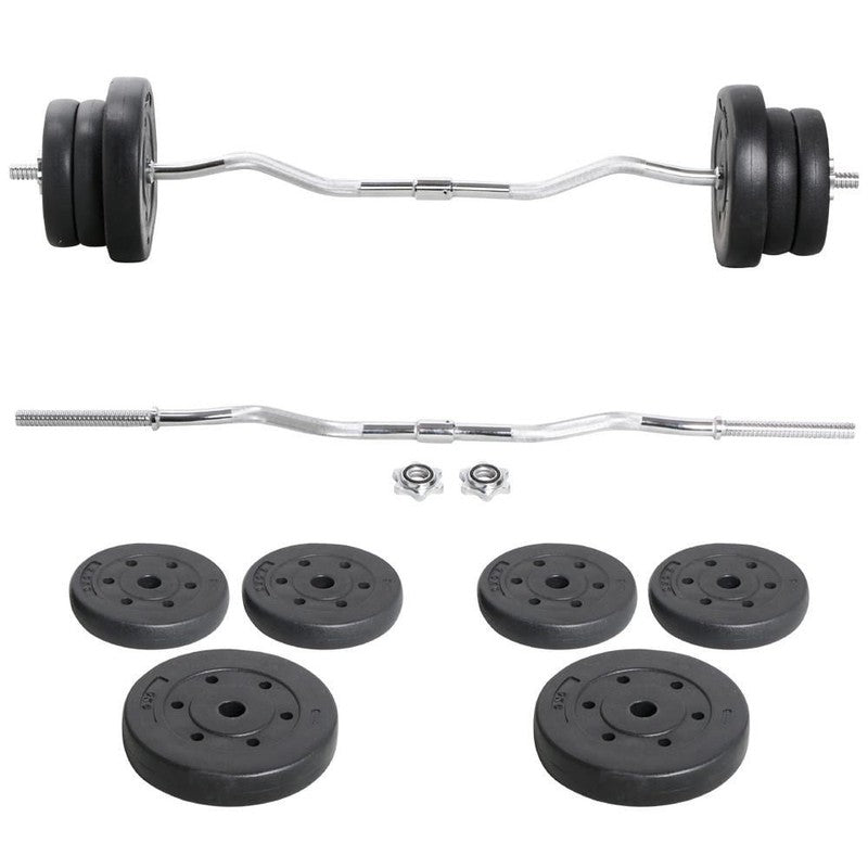 55 Lb Olympic Barbell Weight Set for Gym Lifting Exercise Workout, Black7