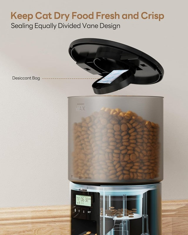 Automatic Cat Feeder 4L, Timed Food Dispenser with Voice Recorder for Small Dogs2