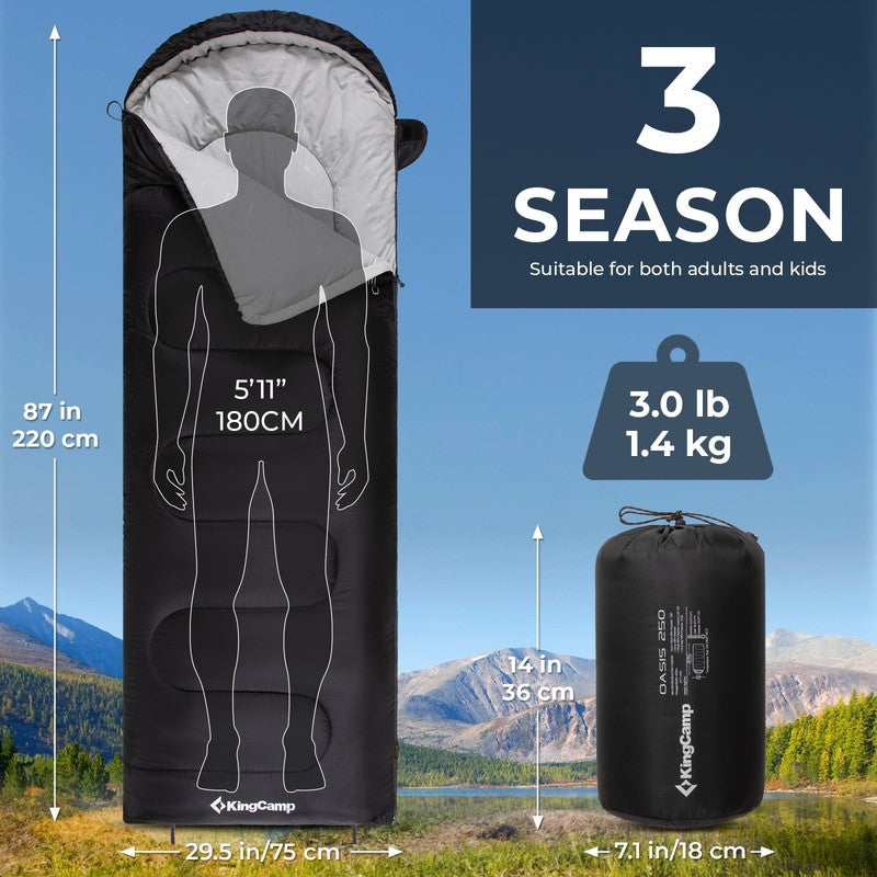 3-Season Sleeping Bags for Adult Lightweight Waterproof Sleeping Bag with Compre3