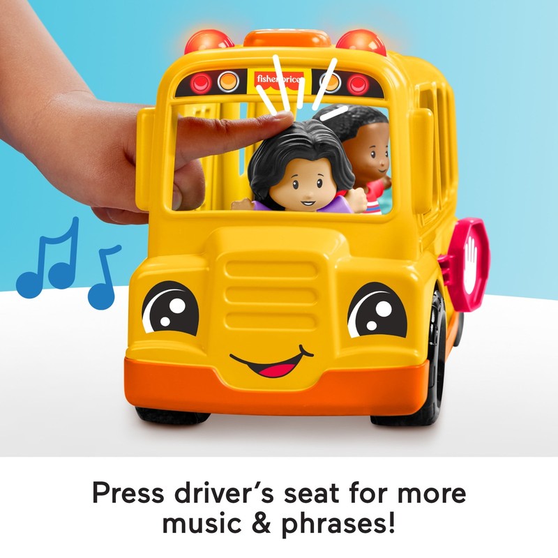 Fisher-Price School Bus Musical Toddler Toy Vehicle with 2 Figures3