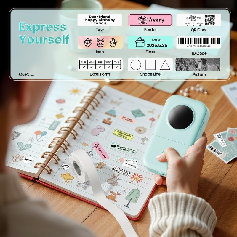 D30 Portable Bluetooth Label Maker – Mini Label Printer with Tape for Home,2
