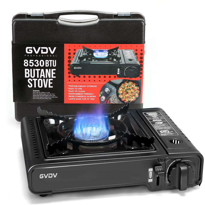 Portable Camping Stove, 1 Burner Butane Gas Stove with Updated Carrying Case0