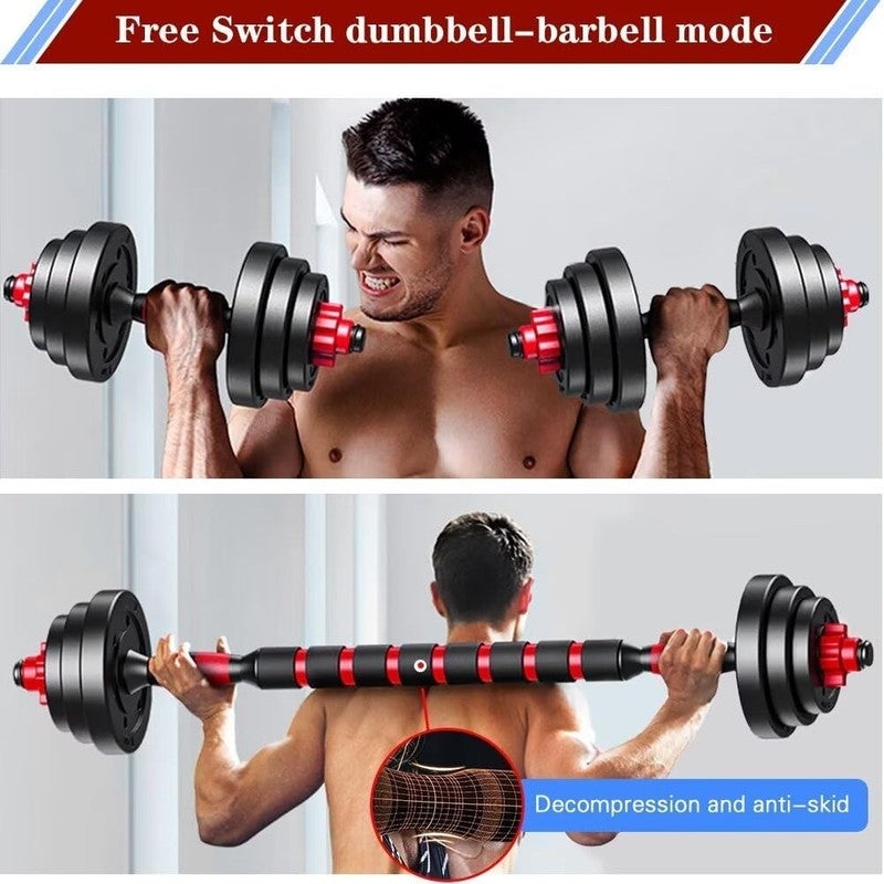 Adjustable Dumbbells Set - 2 in 1 Convertible to Barbell for Home Gym3