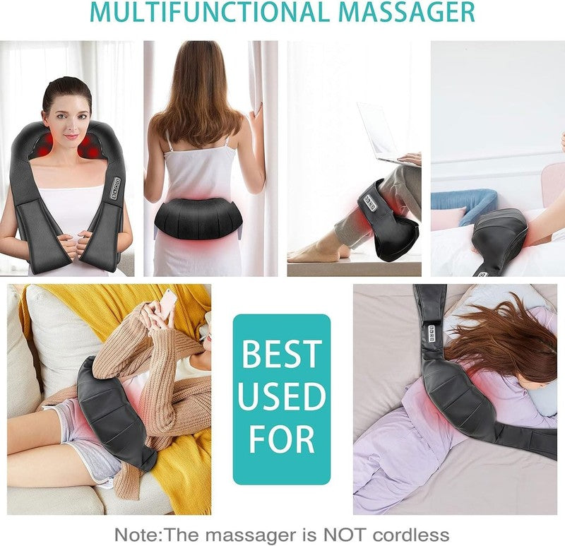 Shiatsu Back and Neck Massager, Back Massager Deep Tissue Kneading Neck and Shou4