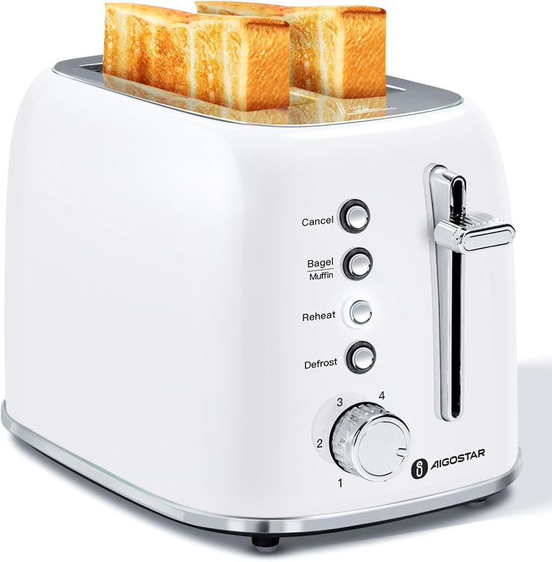 Retro 2 Slice Toaster - Stainless Steel, Wide Slots, Bagel, Crumb Tray0