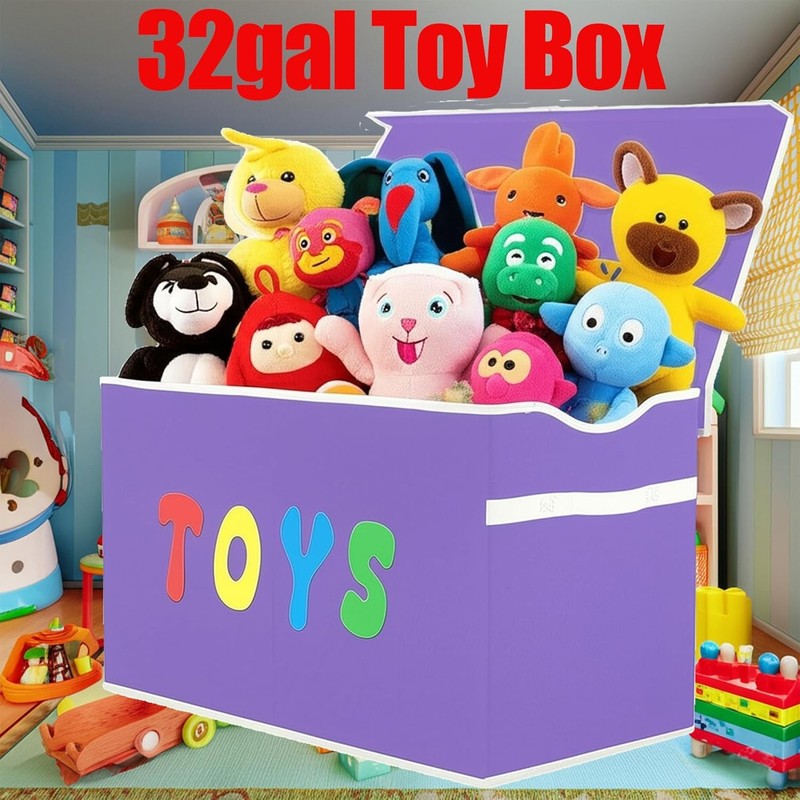 Toy Box Chest Collapsible Kids Storage Bins Extra Large Organizer Purple2
