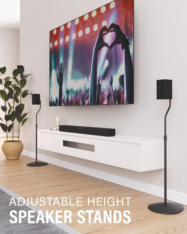 Speaker Stands Pair for Satellite & Bookshelf Speakers up to 3.5Lbs – 10” Height1