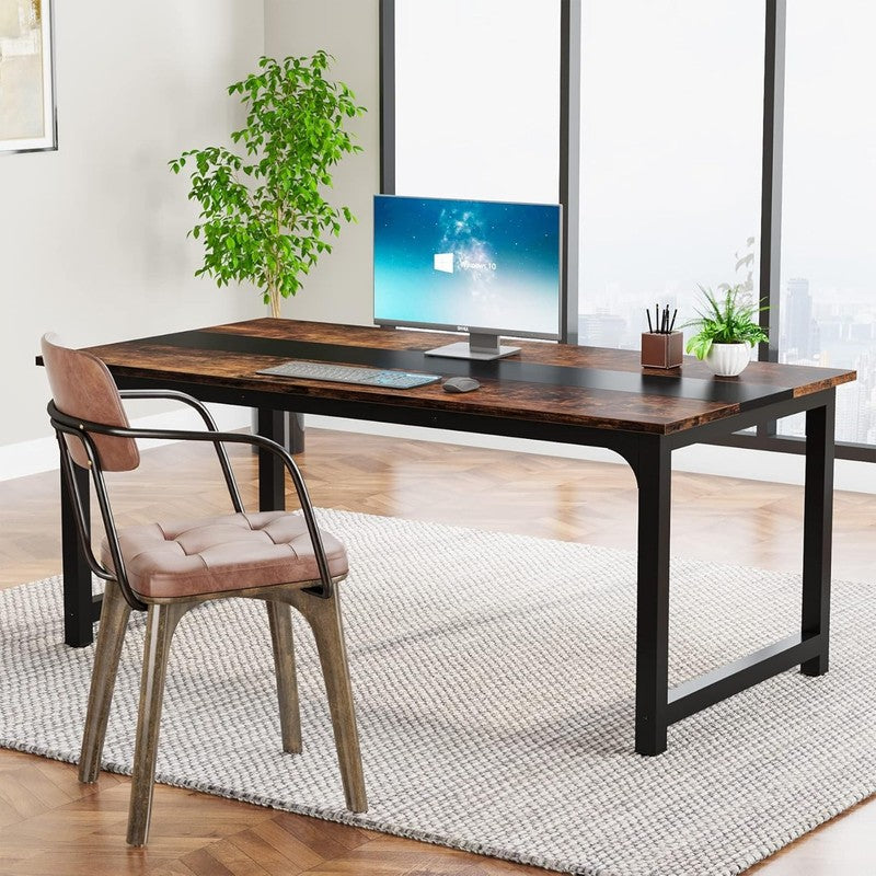 63x31.5'' Modern Computer Desk Large Office Writing Desk Rustic Black5