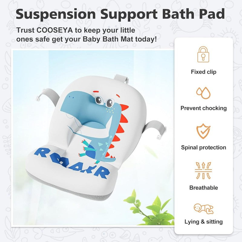 ollapsible Baby Bathtub Foldable w/ Thermometer Soft Cushion Blue5