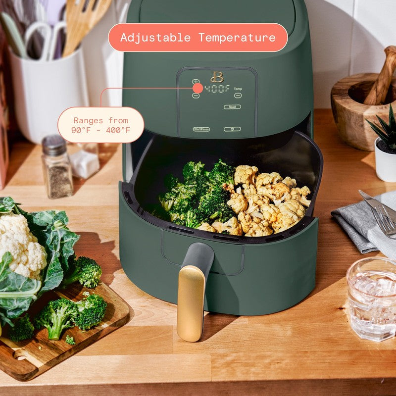 6 Qt Air Fryer w/ Turbocrisp Technology Evergood Ceramic Nonstick Thyme Green5