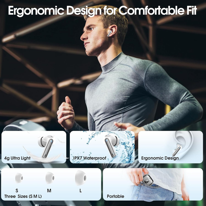 AI Translator Earbuds 164 Languages Bluetooth 5.3 Iron Gray No Sub7