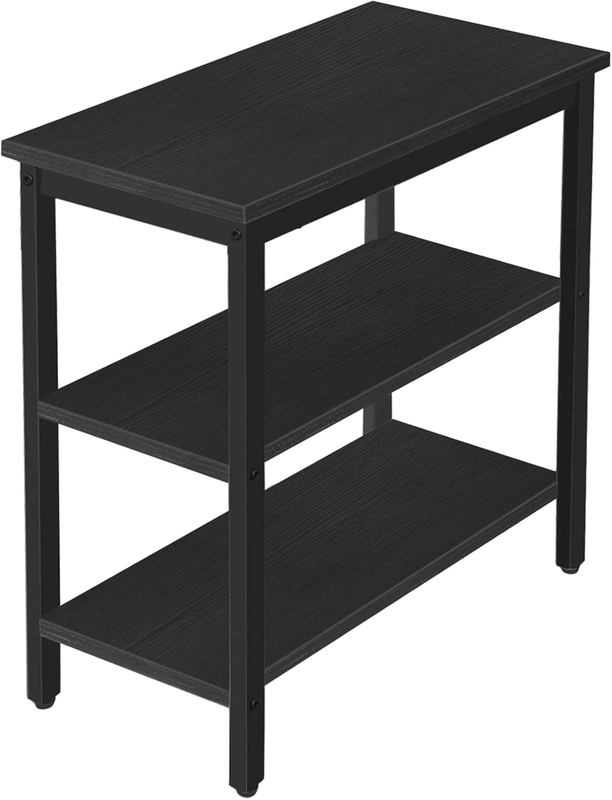 Rustic 3 Tier End Table Nightstand Narrow Side Table Industrial Black10