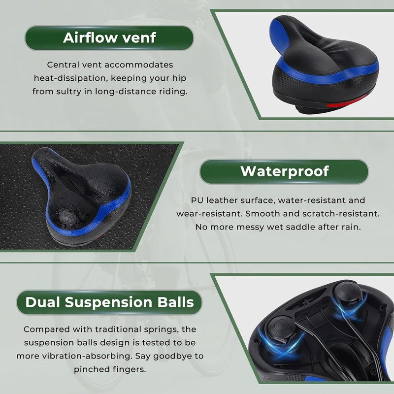 Memory Foam Bike Seat Cushion Men Women Waterproof Wide Saddle Universal Fit3