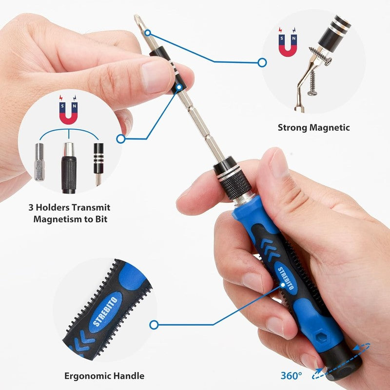 Electronics Screwdriver Set 142PCS – Magnetic Bits for Phone, PC & Game Consoles2